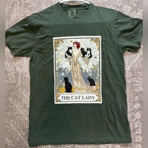 Women’s small cat lady t shirt